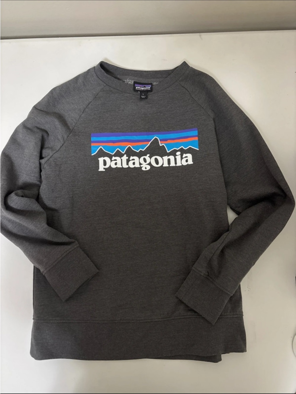 Patagonia Gray Logo Crewneck Sweater